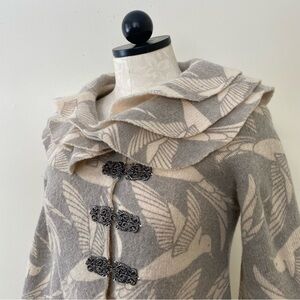 Sleeping on Snow Cardigan Sweater Dove’s Flight Anthropologie Wool Birds XS